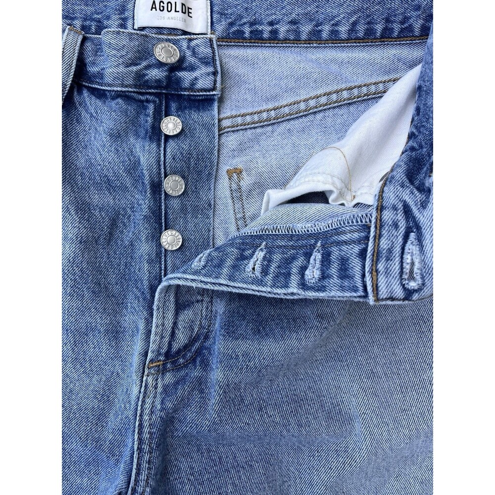 Agolde 90s Pinch Waist High Rise Jeans Women’s Size 28 Button Fly Distressed Hem - Picture 5 of 9